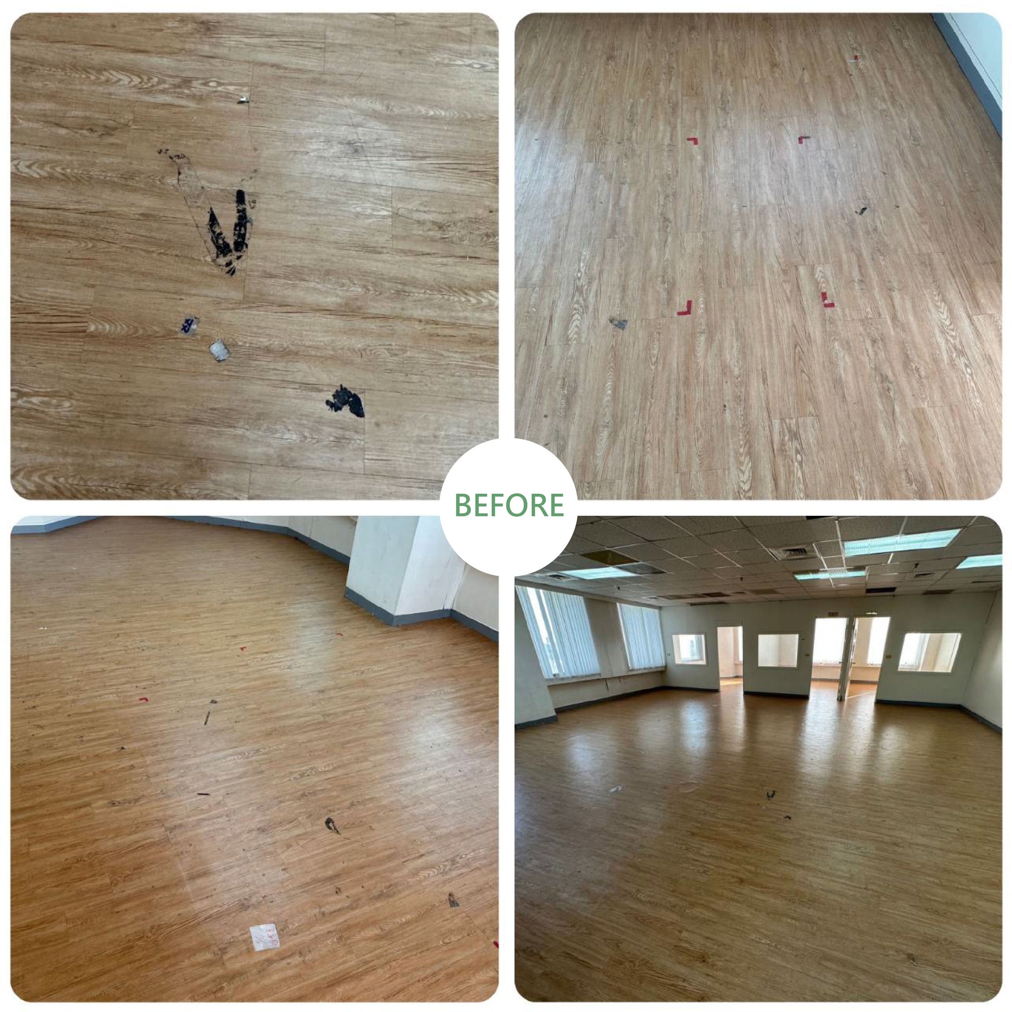 輔仁路辦公室地板清洗除膠 -術前vs術後的第2張圖片